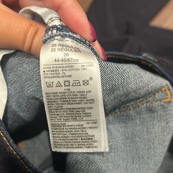 Gap 1969 Dark Blue True skinny Super High Rise Jeans, Size 26R - Picture 9 of 9